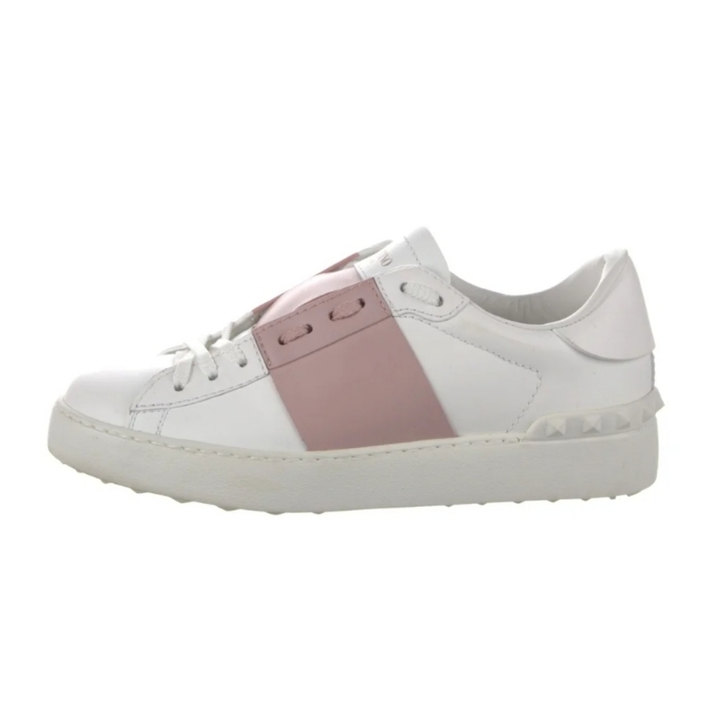 Valentino Garavani White and Pink Sneakers